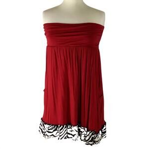 NEW LIVY LU women's tube dress in red